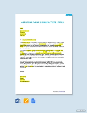 Assistant Event Planner Cover Letter