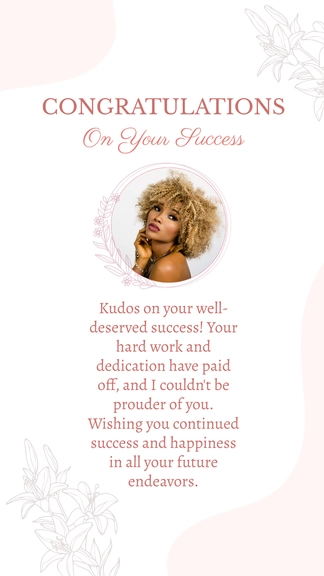 Free Feminine Congratulations Card Template to Edit Online