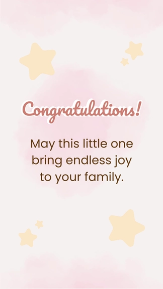 Free Congratulations New Born Baby Card to Edit Online