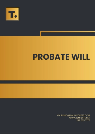 Free Probate Will Template to Edit Online