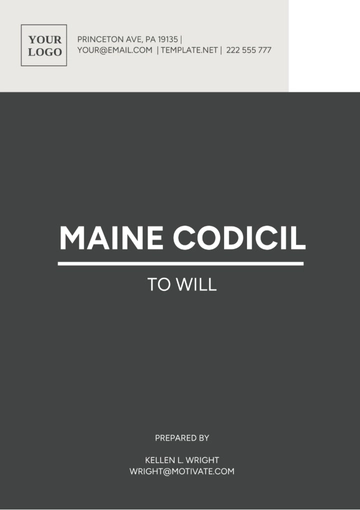 Free Maine Codicil to Will Template to Edit Online