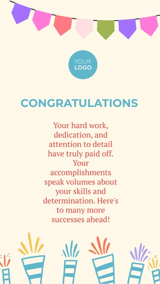 Free Congrats on a Great Job Card Template to Edit Online