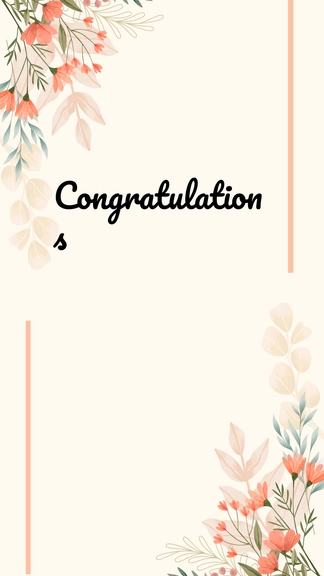 Free Floral Congratulations Card Template to Edit Online