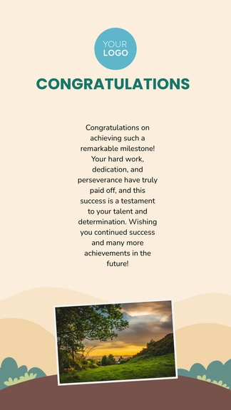 Free Landscape Congratulations Card Template to Edit Online