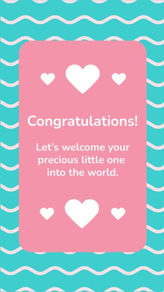 Free Congratulations Birth Card to Edit Online