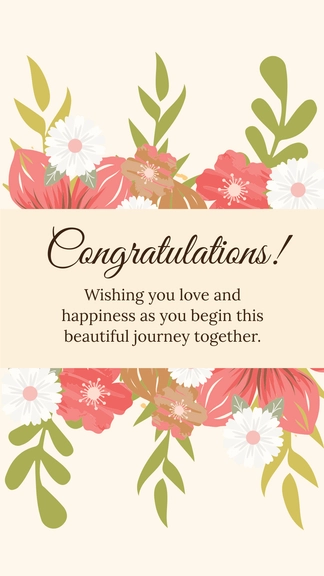 Free Marriage Congratulations Card to Edit Online