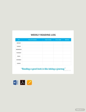 Weekly Reading Log Template