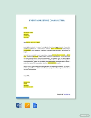 Event Marketing Cover Letter