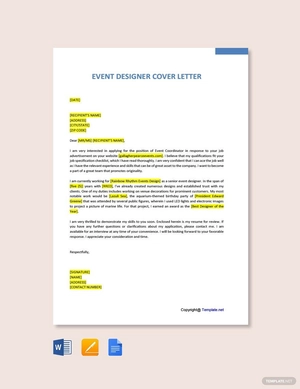 Event Designer Cover Letter
