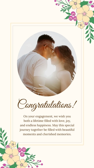 Free Congratulations Card for Engagement to Edit Online