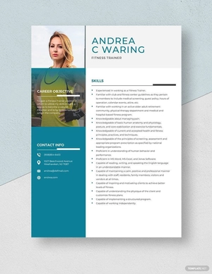 Fitness Trainer Resume