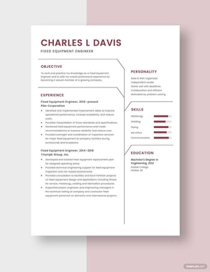Fixed Equipment Engineer Resume