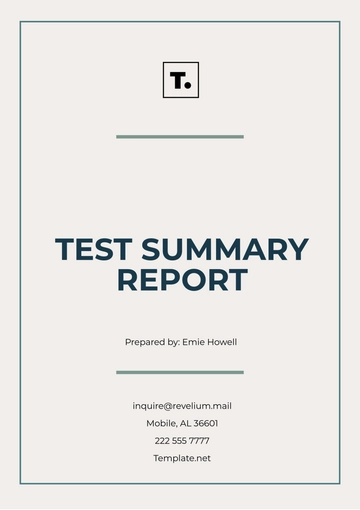 Free Test Summary Report Template to Edit Online