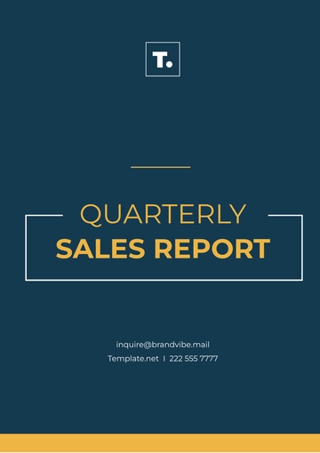 Free Sample Quarterly Sales Report Template to Edit Online