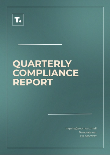 Free Quarterly Compliance Report Template to Edit Online