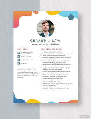 Outpatient Services Director Resume