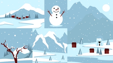 Free Winter Collage Background to Edit Online