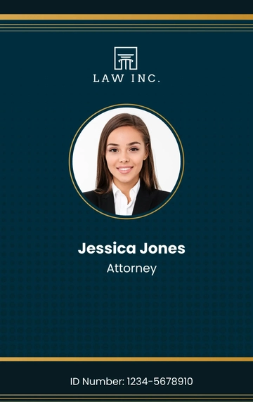 Free Law Firm Attorney ID Card Template to Edit Online