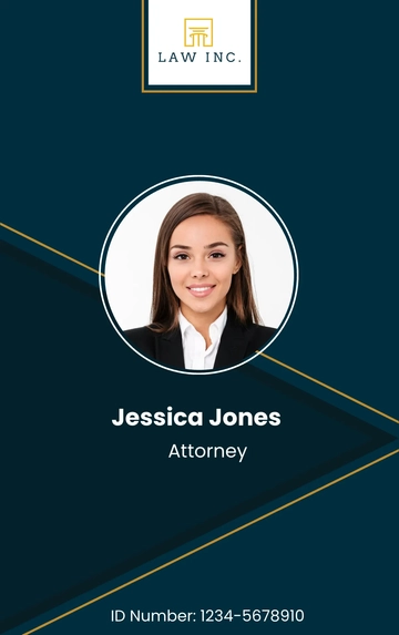 Free Law Firm Partner ID Card Template to Edit Online