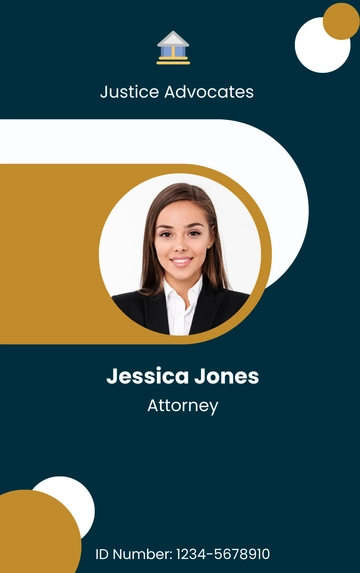 Free Law Firm Associate ID Card Template to Edit Online
