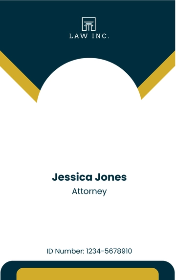 Free Law Firm Family Law Attorney ID Card Template to Edit Online