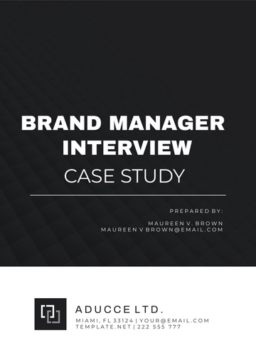Free Brand Manager Interview Case Study Template to Edit Online