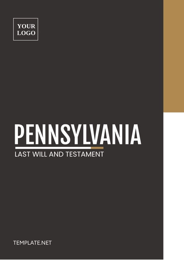Free Pennsylvania Last Will and Testament Template to Edit Online