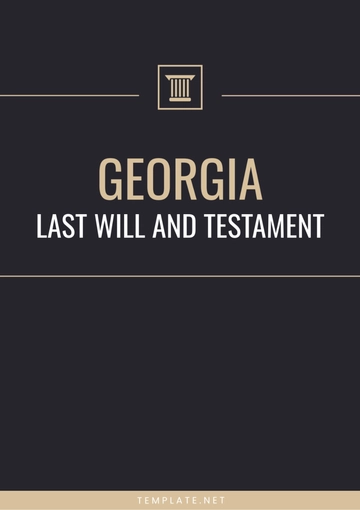 Free Georgia Last Will and Testament Template to Edit Online