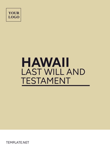 Free Hawaii Last Will and Testament Template to Edit Online