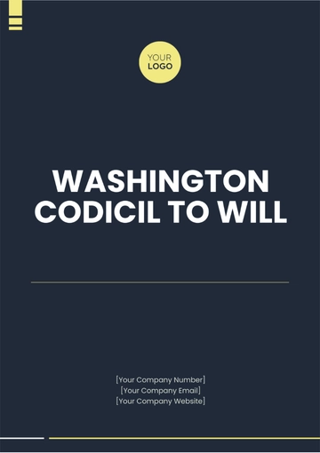 Free Washington Codicil to Will Template to Edit Online