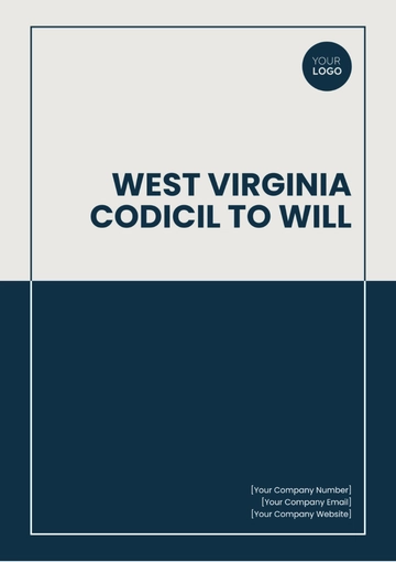 Free West Virginia Codicil to Will Template to Edit Online