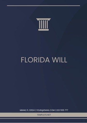 Free Florida Will Template to Edit Online