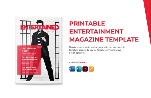 Printable Entertainment Magazine Template