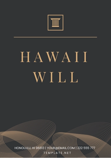 Free Hawaii Will Template to Edit Online