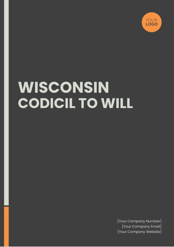 Free Wisconsin Codicil to Will Template to Edit Online
