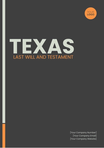 Free Texas Last Will and Testament Template to Edit Online