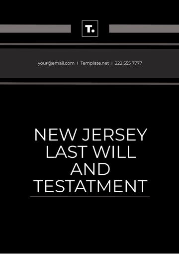 Free New Jersey Last Will and Testament Template to Edit Online