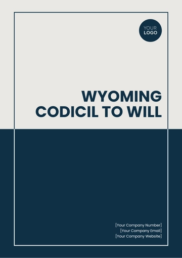 Free Wyoming Codicil to Will Template to Edit Online
