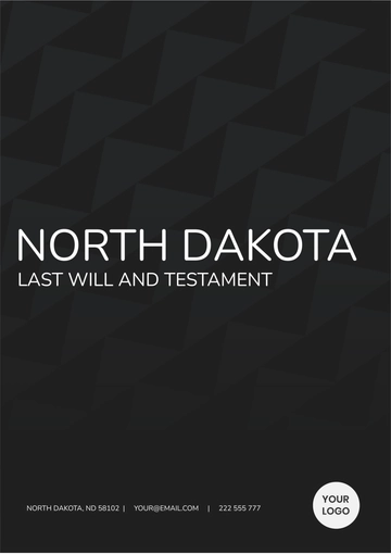 Free North Dakota Last Will and Testament Template to Edit Online