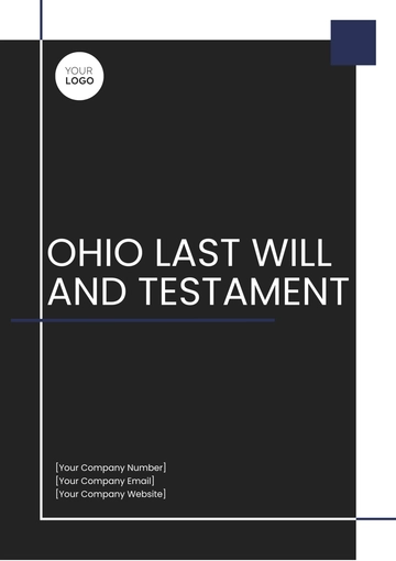Free Ohio Last Will and Testament Template to Edit Online