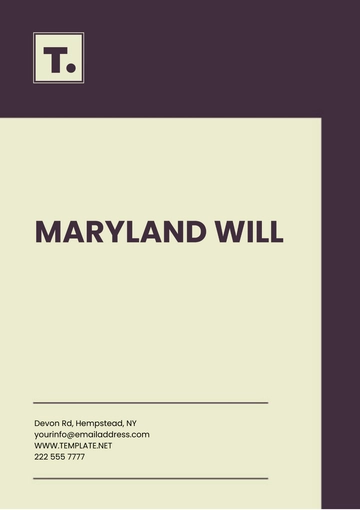 Free Maryland Will Template to Edit Online