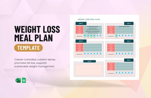 Weight Loss Meal Plan Template
