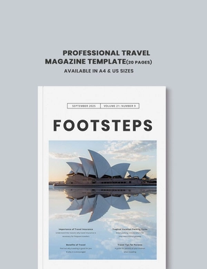 Professional Travel Magazine Template