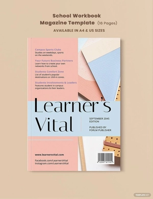 School Workbook Magazine Template