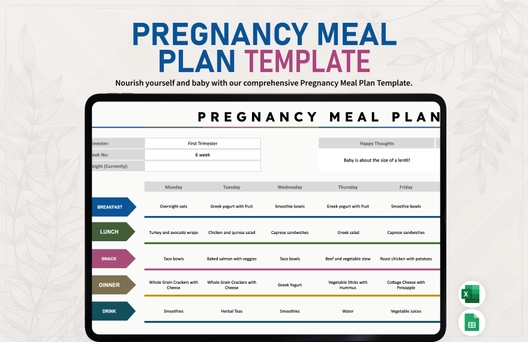 Pregnancy Meal Plan Template