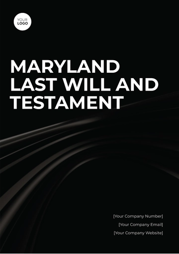 Free Maryland Last Will and Testament Template to Edit Online