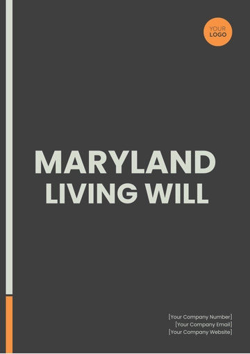 Free Maryland Living Will Template to Edit Online
