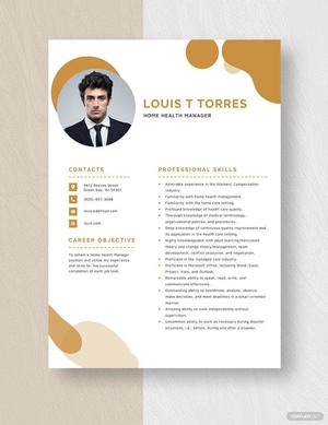 Home Health Manager Resume