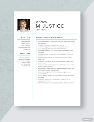 Home Helper Resume