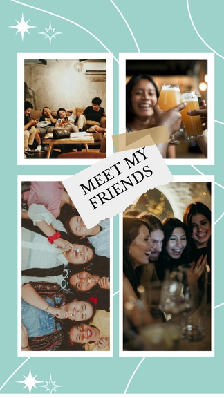 Free Friends Photo Collage Template to Edit Online